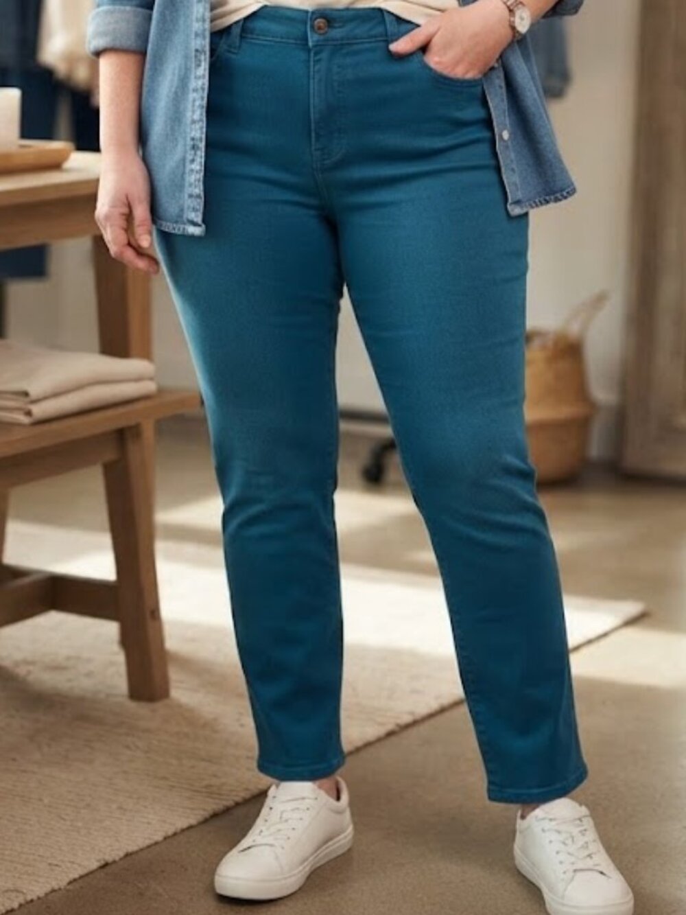 DKNY Jeans Soho Skinny Teal Blue Pants Size 16
